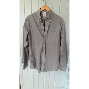 Brooks Brothers Black & White Stripes Button Down (M)